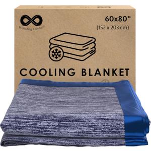 Everlasting Comfort Cooling Blanket for Hot Sleepers - (60"x80") - Dual-Sided Cold Blanket for Sleeping in Summer - Lightweight for Sleeping & Night Sweats