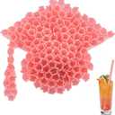 100 Pcs Graduation Cap Shaped Straws Disposable Plastic Drinking Straw Grad Caps Straw for Graduation Beverage Cocktail 2026 Congrats Grad Party Supplies (Pink)