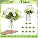 Reallnaive 30 Pack Artificial Flowers Table Centerpieces Decorations with Vase Wedding Mason Jar 20 Bundles Silk Floral Bouquet 10 Clear Vase with 1 Pcs Rope for Party Decor(Dahlia,White)