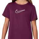Nike Girls One Fitted Dri-fit Short-Sleeve Top (Medium, Bordeaux/White)