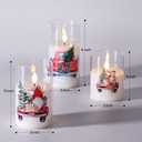Eywamage Christmas Glass Flameless Candles with Remote, Flickering LED Pillar Candles Holiday Table Decor Gift Set of 3 (Red Truck)