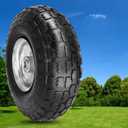 10" Pneumatic Air Filled Heavy-Duty 4.10/3.50-4 Replacement Tire and Wheel with 5/8" Axle Bore Hole for Trolley Dolly/Garden Wagon Carts/Hand Truck/Lawn Mower/Hose Reel Cart