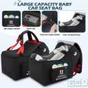 RAINSMORE Infant Car Seat Travel Bag for Airplane Compatible with All Nuna Pipa Car Seat and Base Chicco KeyFit 30 and Base Padded Car Seat Backpack for Travel Carseat Gate Check Bag with Side Pocket