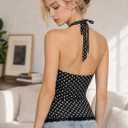 25 PCS Women Y2K Polka Dots Halter Top with Polka Dots Accessories