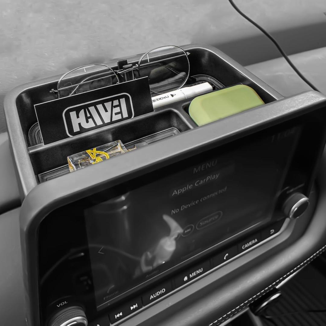 Center Console Dash Storage Tray Compatible with 2021-2025 Nissan Rogue S/SV/Rock Creek Interior Accessories Dashboard Organizer Insert Holder Storage Box Behind Screen (ONLY for 8 Inch), Black