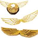 50 PCS Golden Wings Chocolate Decor Wizard Party Chocolate Decoration Hollowed Wings Wafer Cupcake Toppers with Glue Point for Them Party Decor Supplies