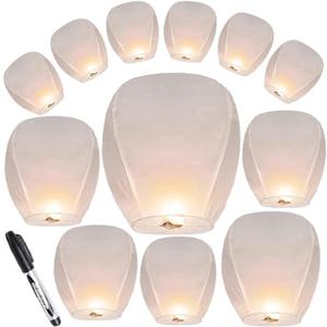 20 White Paper Lanterns are an Ideal Choice for Holiday Events, Gatherings, Outdoor Bonfire Parties, and Celebrations.