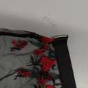 Foxiny Sexy Stocking Underwire Push Up Rhinestones Heart Floral Lace Mesh Sheer Garter Bodysuit Skirt Lingerie Set 3 Piece, Size L