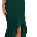 PRETTYGARDEN Wedding Guest Dresses for Women 2026 Summer Formal Gala Maxi Dress Ruffle Mermaid Cocktail Long Dresses (Medium, Dark Green)