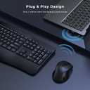Ergonomic Keyboard and Mouse Combo - Full Size Keyboard Cordless with Palm Wrist Rest Ergonomic Mouse Wireless for Windows Computers Laptops - Black (Upgrade)
