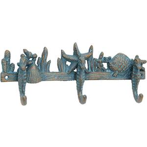 Stonebriar Decorative Cast Iron Seahorse Wall Hook Row