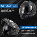 DOT Approved Full Face Modular Flip-Up Dual Visor Motorcycle Helmet for Adult Men Women, Lightweight ABS Shell & Ventilated, Street Bike ATV (Black, M)