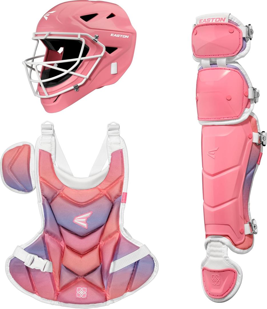 Easton | Jen Schro My Very First Youth Softball Catchers Set | Helmet, Leg Guards & Chest Protector Included, X-Small