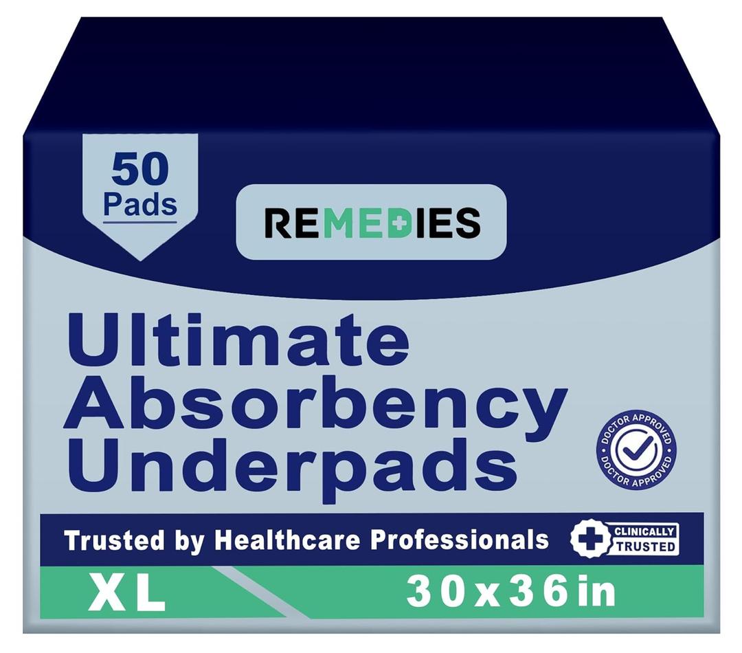 Disposable Bed Pads 30" x 36" - 50 Count - Large Bed Pads for Incontinence - Seniors, Adults & Kids Chucks Pads - Adult Absorbent Incontinence Disposable Underpads for Beds & Furniture