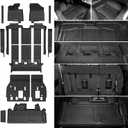 Floor Mats Set for 2021-2025 2026 Toyota Sienna (Only for 7 Seats), All Weather TPE Backrest Mat Trunk Lower Well Mat Cargo Liner Door Sill Guards Accessories (7 Seats Full Mats Set)