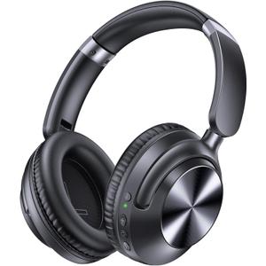 TAGRY Hybrid Active Noise Cancelling Headphones 100H Playtime Wireless Over Ear Bluetooth Headphone with Fast Charging Hi-Res Audio Comfort Earcups Headsets for Travel Home Office Phone PC Black