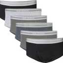 Gildan Men's Brief Underwear Multipack (Large, Grey/Black (6 Pack))