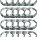 24 Rust Resistant Silver Mason Jar Replacement Rings, 70mm Regular Mouth Mason Jar Lids Silver Canning Jar Lid, Prevent leakage for Mason Jars