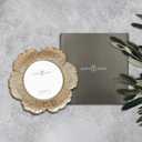 Circular Gold Floral Photo Frame / 4x4 In | For Tabletop Display | Perfect for Home Decor, Wedding, Graduation, Or Milestone Photos
