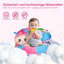 3-in-1 Caterpillar Tummy Time Pillow for Baby 0-6 Months, Detachable Tummy Time Playmat for Newborns, Sensory Toys for Babies 0 3 6 Months, Non-Slip Baby Support Seated Pillow, Gifts for Infant Girls (Medium, Pink)