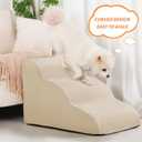 Aodisman 3-Step Dog Ramp and Stairs for Sofa and Chair - Non-Slip Sturdy Pet Steps for Small Dogs and Cats,15.7" H,Beige