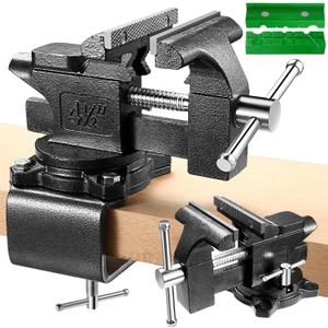 Bench Vise, 4-1/2" Table Vise For Workbench,2-in-1 Multi-Purpose Heavy Duty Bench Vice With Multifunctional Soft Jaws, 270 Swivel Base Home Vise for Woodworking,Home Workshop,Welding and DIY