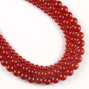 Song Xi 46pcs 8mm Red Agate Gemstone Beads Round Loose Natural Stone Beads for Jewelry Making
