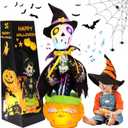 MIAODAM Halloween Toys: Skeleton & Talking Cactus, Singing Pumpkin with Halloween Songs, Glowing Skeleton Decor