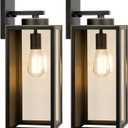 Large Size Outdoor Wall Light Fixtures, Exterior Lighting Fixtures Porch Sconces Wall Mounted, Waterproof Bronze Outdoor Wall Lanterns Lamps, Outside Lights for House Patio Front Door Entryway, 2-Pack (15.25inch)