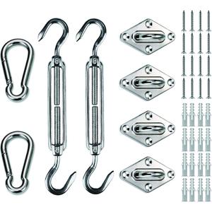 LOVE STORY Shade sail Hardware Kit for Rectangle Heavy Duty Sun Shade sail Installation 8 Inches Stainless Steel for Deck Garden Lawn Patio
