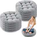 Jerify Floor Pillow Cushions Large Round Square Large Meditation Floor Pillow for Classroom Adult Meditation Picnic Party Seating Learning Daycare School(Round,Light Gray,8 Pcs)