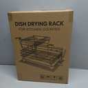 Dish Drying Rack for Kitchen Counter,Multifunctional 2-Tier Dish Rack,Rustproof Kitchen Large Dish Drainer with Utensil Holder,Cups Holder
