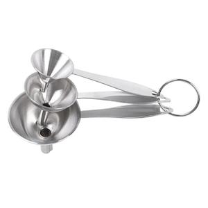 Zerodeko 3pcs Stainless Steel Funnel Set Handle for Transfer Multi-Functional Kitchen Oil Strainers for Bottles and Jars Resistant and Easy to Store