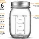 Classic 16 Oz Mason Jars, 5 Pack Canning Jars, Regular Mouth, Airtight & Leak Proof, Dishwasher Safe, Microwave & Freezer Safe, 3.2 x 4.5 x 5.5 inches