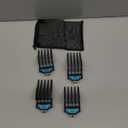 Clipper Guards Set with Metal Clip, Hair Clipper Attachment for Wahl Clippers, 4 Cutting Lengths 1.25 Inch, 1.5 Inch, 1.75 Inch, 2 Inch, Extra Long 10 12 14 16 Guard, Black