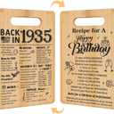 90th Birthday Gifts for Women Men,Back In 1935&Recipe for A Happy Birthday Double sided Cutting Board present for Her Him,90th Bday gift ideas,cool presents for 90 year old woman