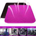Gel Seat Cushion, Office Seat Cushion Chair Pads for Office Home Car Wheelchair Long Trips - Extra Thick Gel Cushion for Pressure Sores, Tailbone, Back, Sciatica Pain Relief (Extra Thick, Violet)