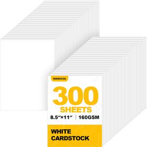White Cardstock 8.5" x 11", 300 Sheets Heavyweight Card Stock Thick Printer Copy Paper, 110lb Premium Index Paper White Cardstock Bulk for Office, Printing, Copying, Drawing, DIY Crafts, Invitations