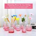 Pink Small Flower Vase Set, Glass Bud Vase in Bulk Set of 8,Artistic and Cultural Flavor Mini Vases for Home Office Decor, Bedroom, Office, Living Room Decorations,Wedding