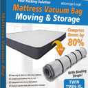 Twin/Twin XL Foam Mattress Vacuum Bag for Moving, Mattress Vacuum Seal Storage Bag with Straps (Twin/Twin-XL)