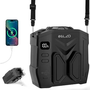 ELZO 10000mAh Portable Waist Fan Clip on Wearable Belt Personal Fan, Small