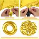 12pcs Gold Ring Birthday Party Balloons, 28in/71cm Large Foil Gold Ring Balloons for Birthday Baby Shower Cartoon Theme Party Carnival Room Decor Supplies