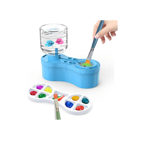 2025 New Paint Brush Cleaner with Paint Tray, Water Circulation Brush Rinser with Brush Holder, Watercolor/Oil and WaterBased Paint Brush Cleaner Tool, Gift for Artist Beginners