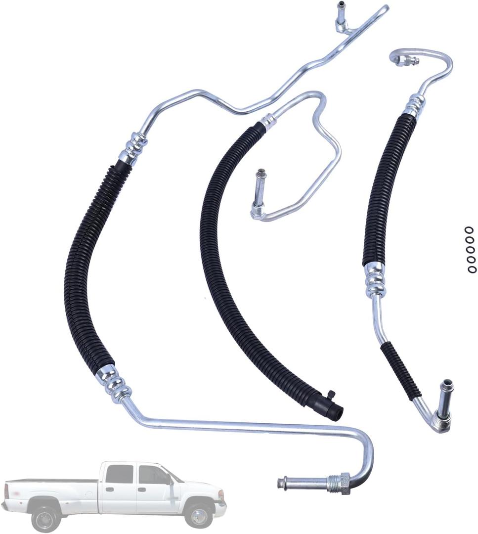 Power Steering Pressure Hose Diesel Return Hydroboost 3401260 3401271 3401941 Compatible with Chevy Silverado 2500 3500 / Sierra 2500 3500 HD 6.6L V8 Turbo 2001-2006 Replace 365453 358980