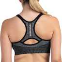 New Balance Women's Seamless Heather MID Impact Adjustable Sport Bra with Removable Pads Black, XL