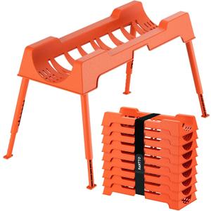 RV Sewer Hose Support, 20FT Heavy-Duty Camper Waste Hose Holder with 9 Foldable Sections, Adjustable & Stable Waste Drainage Support with Strap, Stackable & Weather-Resistant, Orange(Patent Pending)