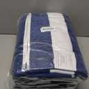 Market & Place 100% Cotton Velour Cabana Stripe Beach Towel Set 30" x 60" - Ultra Soft, Plush, & Highly Absorbent Towels for Pool, Beach, & Swimming. Marina Collection (4-Pack, Navy)