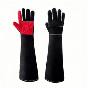 BLIRITEL 23.6" Long Sleeve Welding Gloves for Men, Heat/Fire Resistant Leather Welders Gloves for Mig, Tig, Stick, Forge, BBQ, Grill, Fireplace, Heavy Duty Bite Proof, Tool Gifts for Men Welders