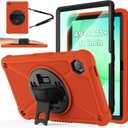 ZtotopCases for Samsung Galaxy Tab A11+ Plus/A9+ 11-Inch 2025/2023, Shockproof Hard Duty Case with Screen Protector+360 Rotating Hand Strap&Stand+Shoulder Strap for Tab A11+/A9 Plus Tablet, Red