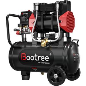 8Gal Ultra Quiet Oil-Free Air Compressor Portable, Max 115PSI 1.5HP 4.52CFM 70dB Low Noise Air Compressor for Auto Repair, Bike Tires, Garage Spray Painting 110V/60Hz
